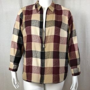 Fashion Bug Zippered Long Sleeve Blouse